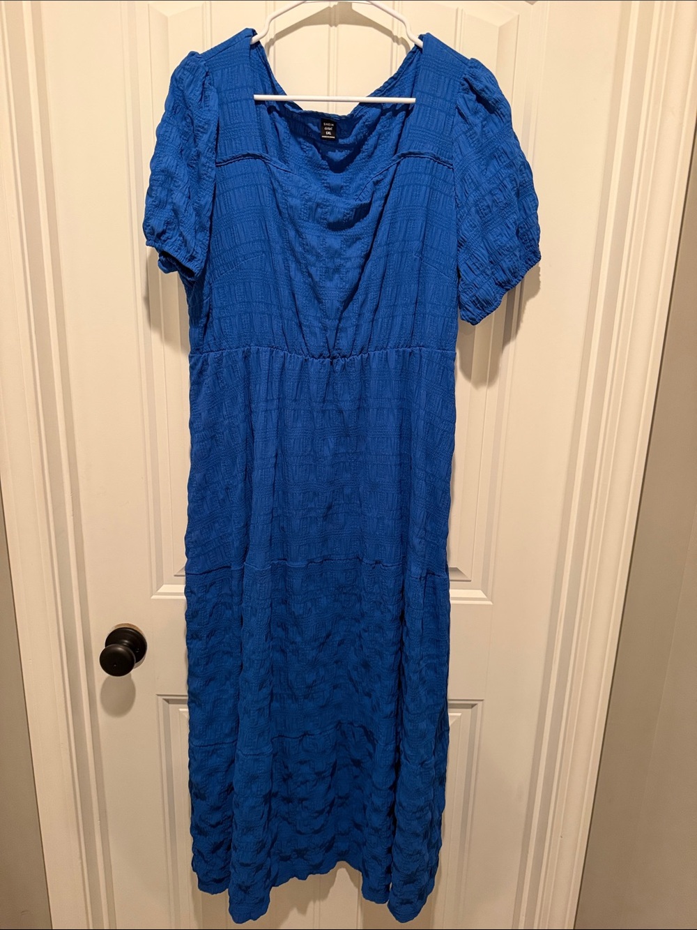 SHEIN Royal Blue Textured Maxi Dress